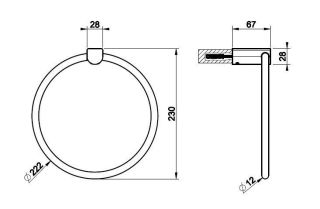 Полотенцедержатель Gessi Rilievo 59509.299 чёрный матовый